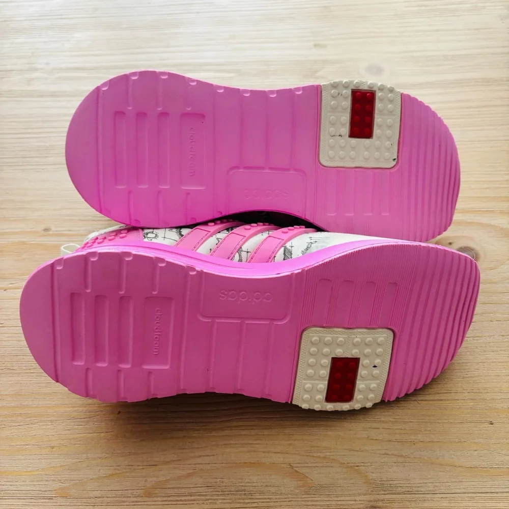 adidas Girls LEGO x Racer TR 'Off White Bliss‎ Lilac' Size 3 US Big Kid Pink NWT